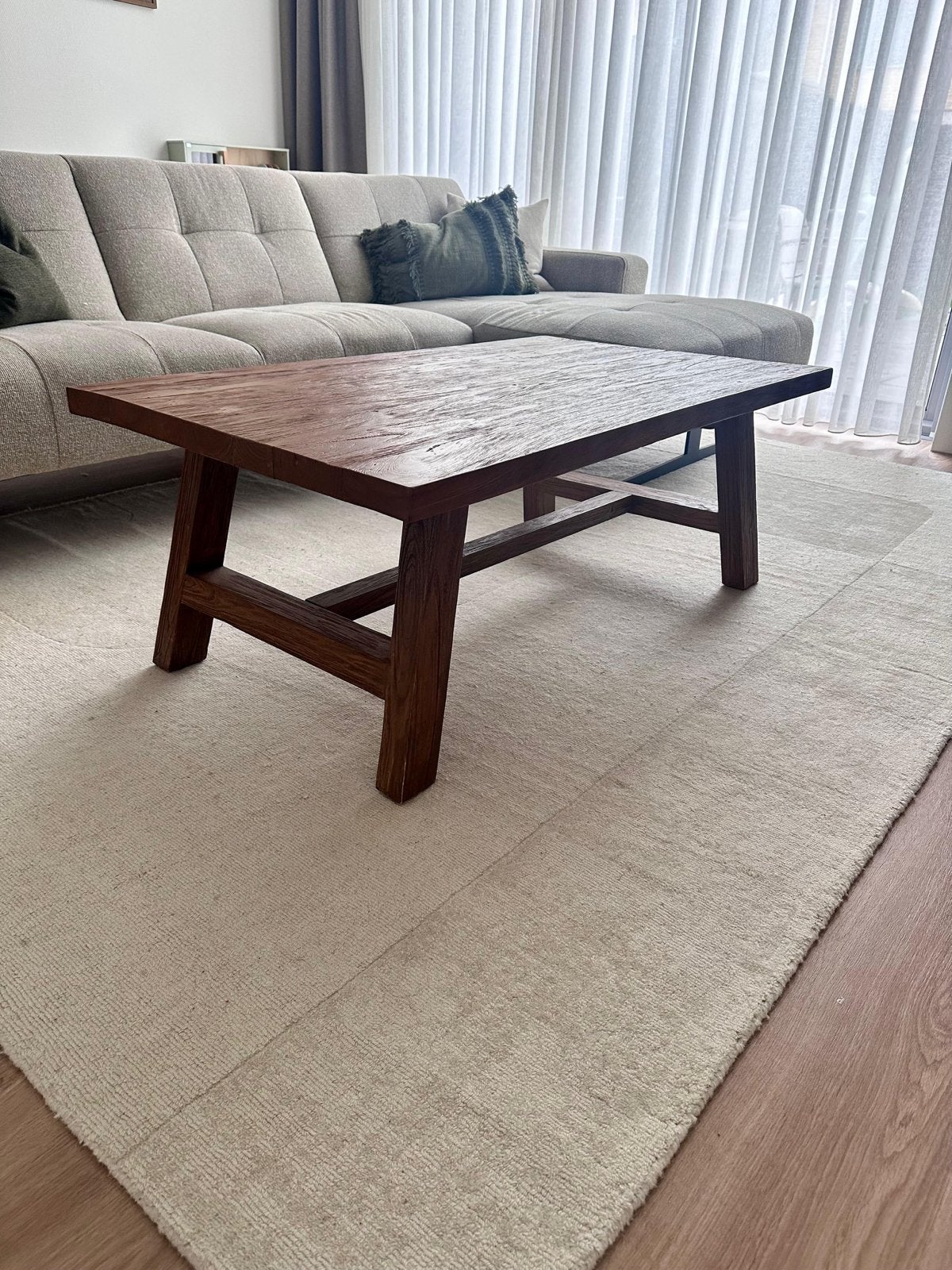 Salontafel Lawas Westwing teakhout - B 120 x H 45 cm, Huis en Inrichting, Ophalen, 100 tot 150 cm, Teakhout, Nieuw