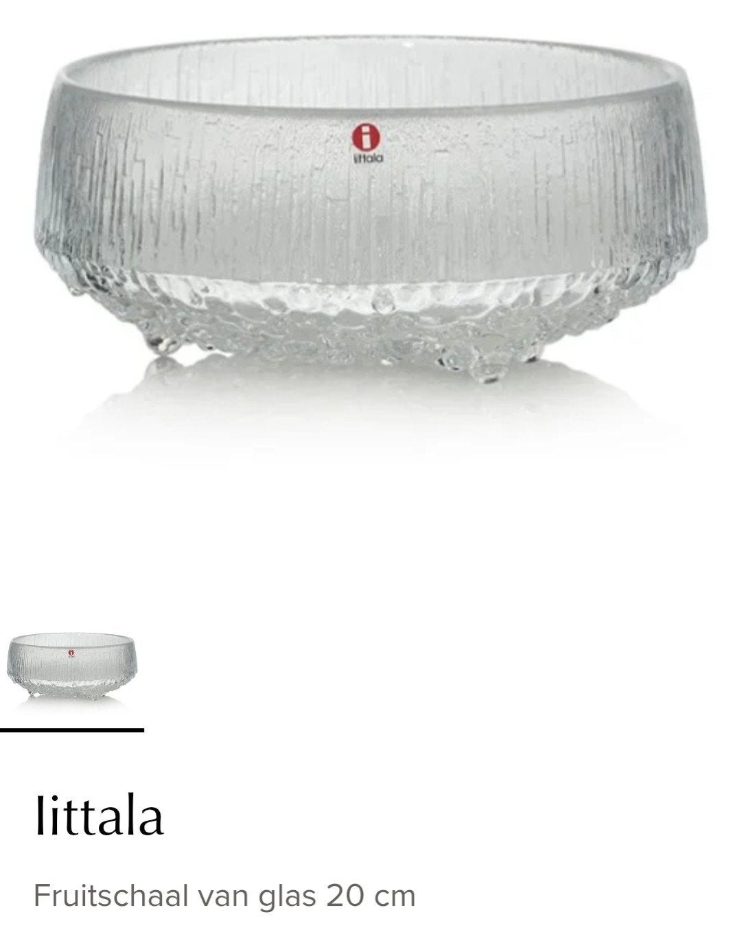 Iittala schaal transparant glas, zgan, Ophalen