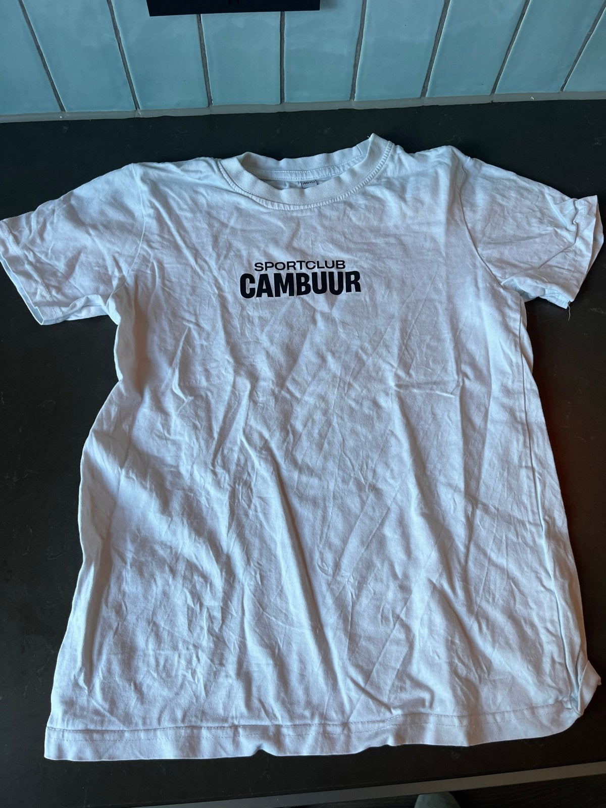 Wit Sportclub Cambuur T-shirt - Maat 146/152, Ophalen, Gebruikt, Jongen of Meisje, Shirt of Longsleeve