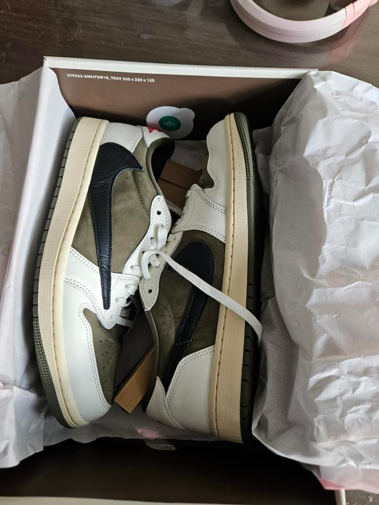 Nike Air Jordan 1 Low Travis Scott Medium Olive, Bruin, Nike, Ophalen of Verzenden, Sneakers of Gympen