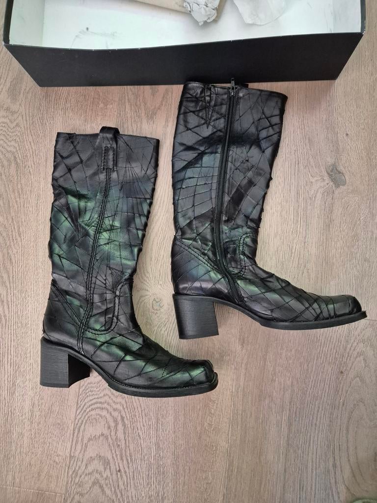 Leren laarzen maat 39,5, Kleding | Dames, Schoenen, Hoge laarzen, Zwart, Ophalen of Verzenden, Zo goed als nieuw