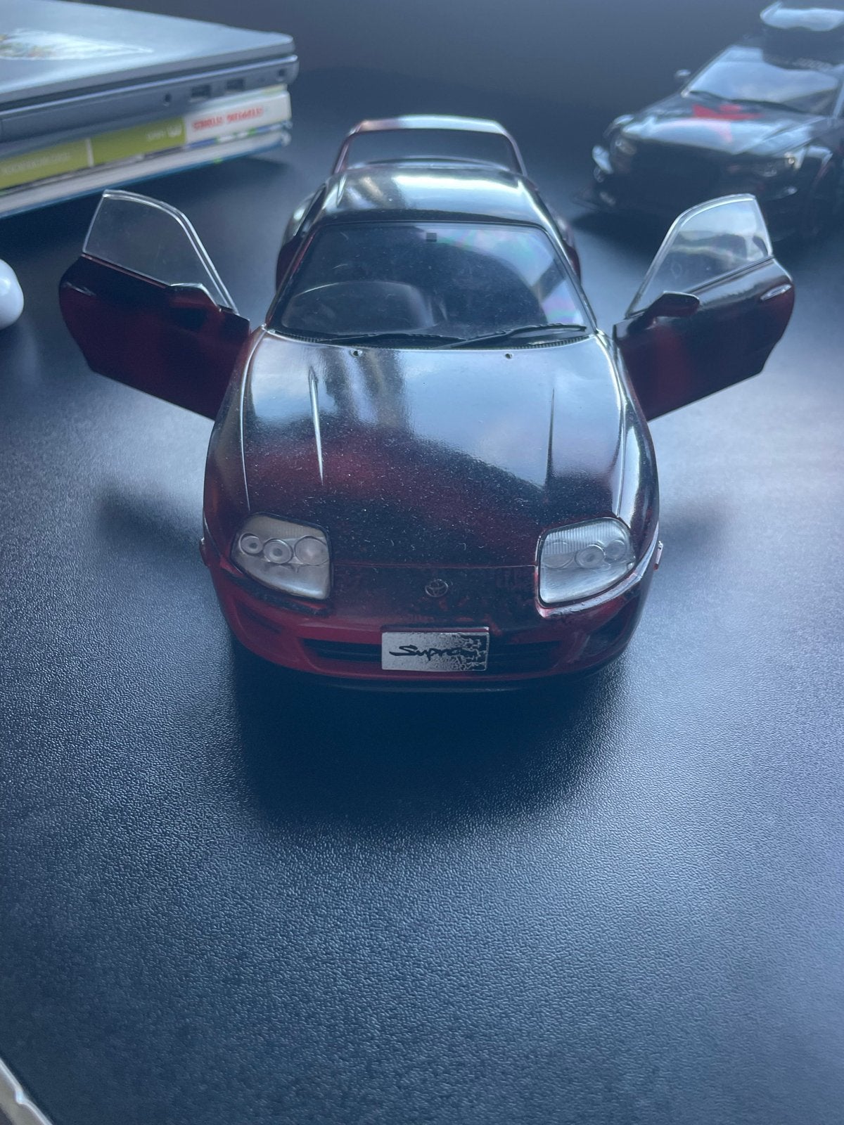 Toyota Supra MK4 1/18 Diecast Modelauto - Rood, Ophalen of Verzenden, Gebruikt, Auto, Overige merken