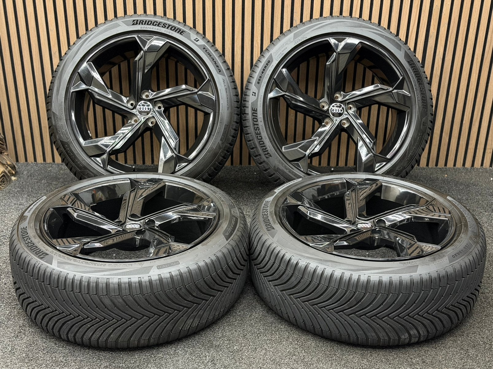 20 inch Audi Q5 SQ5 5x112 ET35 Bridgestone All Season, Ophalen, 255 mm, ., Banden en Velgen