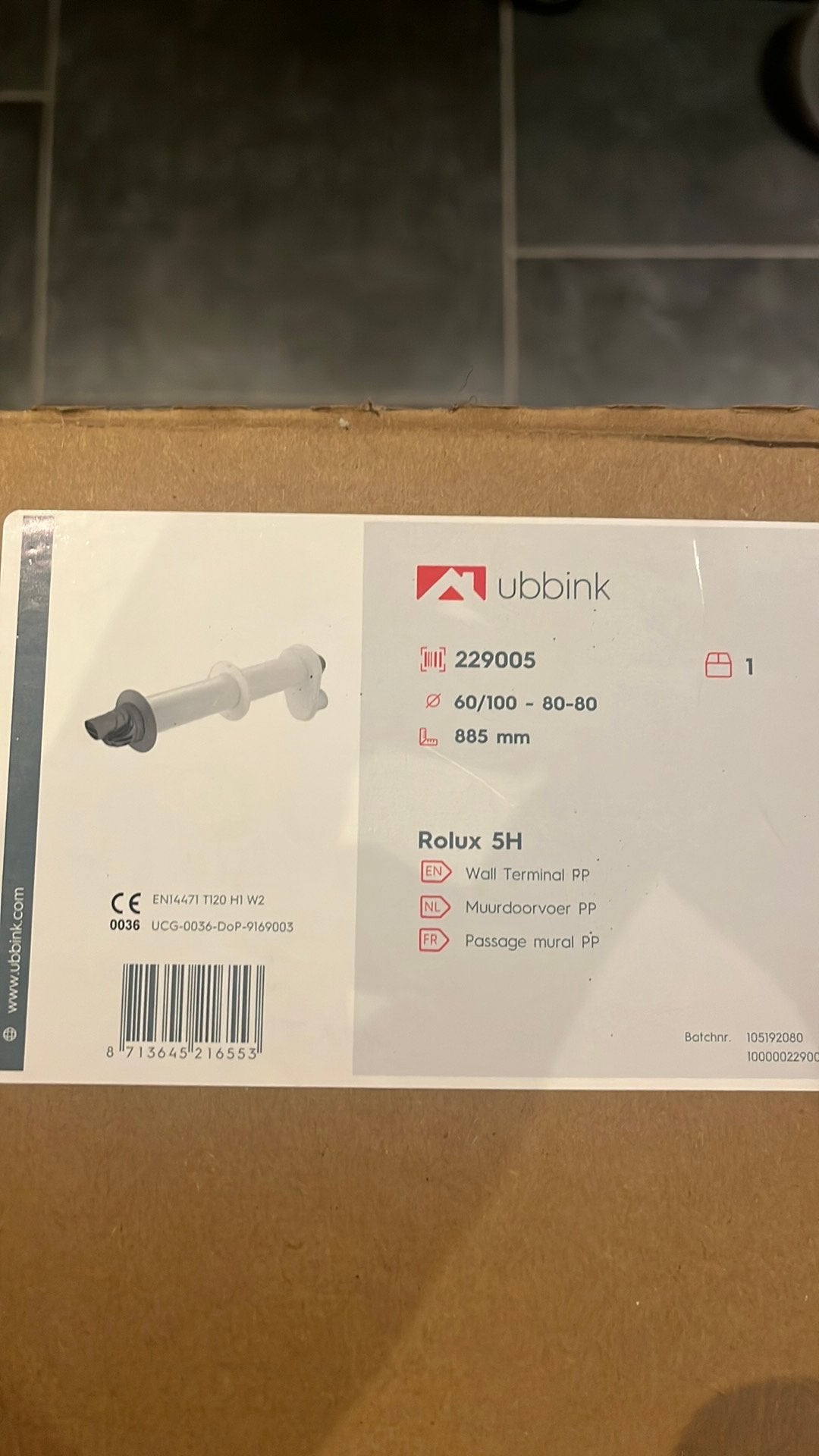 Rolux 5H Muurdoorvoer HR Par 80-80 PP/KS 60/100 885mm zwart, Ophalen of Verzenden, Zo goed als nieuw, Overige typen
