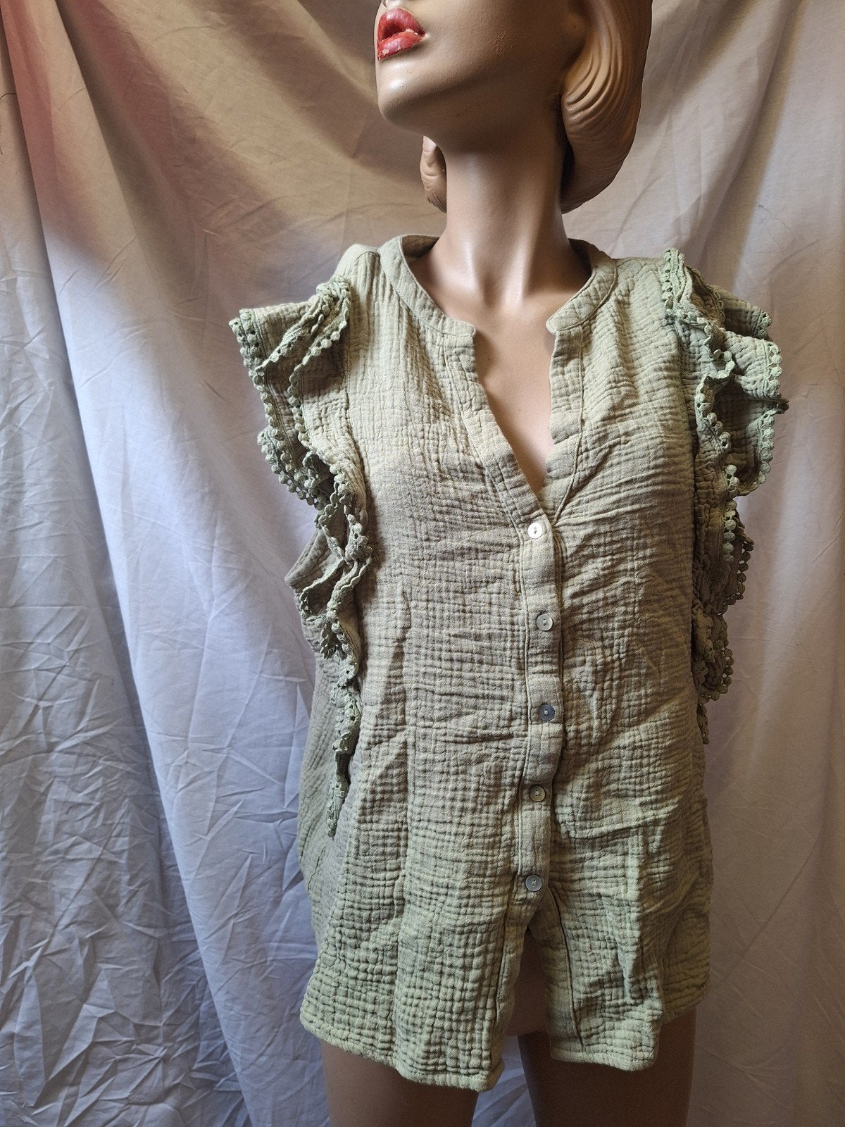 Mooie groene blouse, Ophalen of Verzenden, Zo goed als nieuw, Maat 46/48 (XL) of groter, Groen