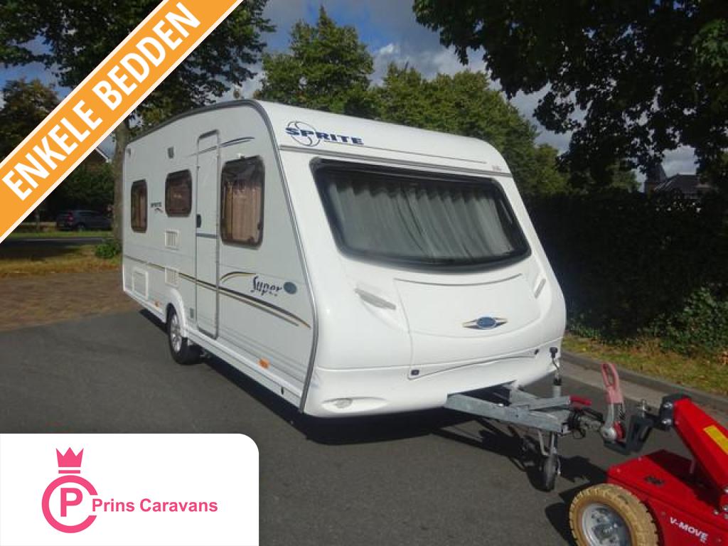 Sprite Super 490 Enkele Bedden+Mover, Caravans en Kamperen, Caravans, Rondzit, Bedrijf, Schokbreker, Tot en met 4