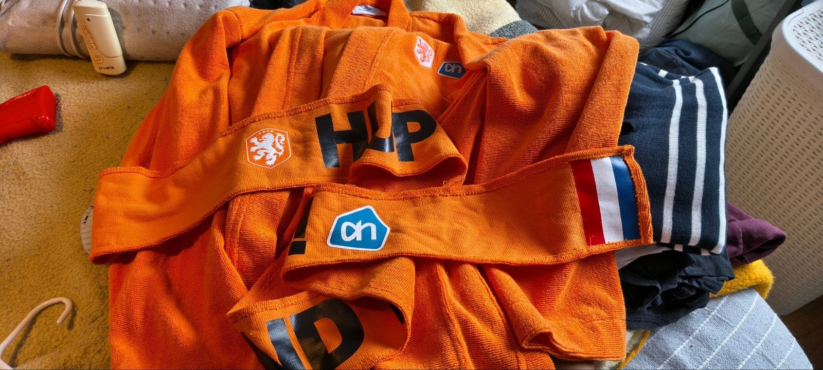 Oranje Albert Heijn badjas - Hup Holland Hup maat L/XL, Ophalen, Zo goed als nieuw