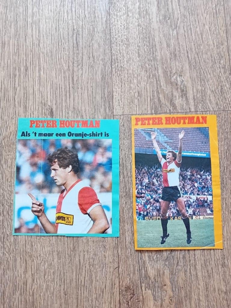 2 knipsels - Peter Houtman, Ophalen of Verzenden, Gebruikt, Feyenoord, Poster, Plaatje of Sticker