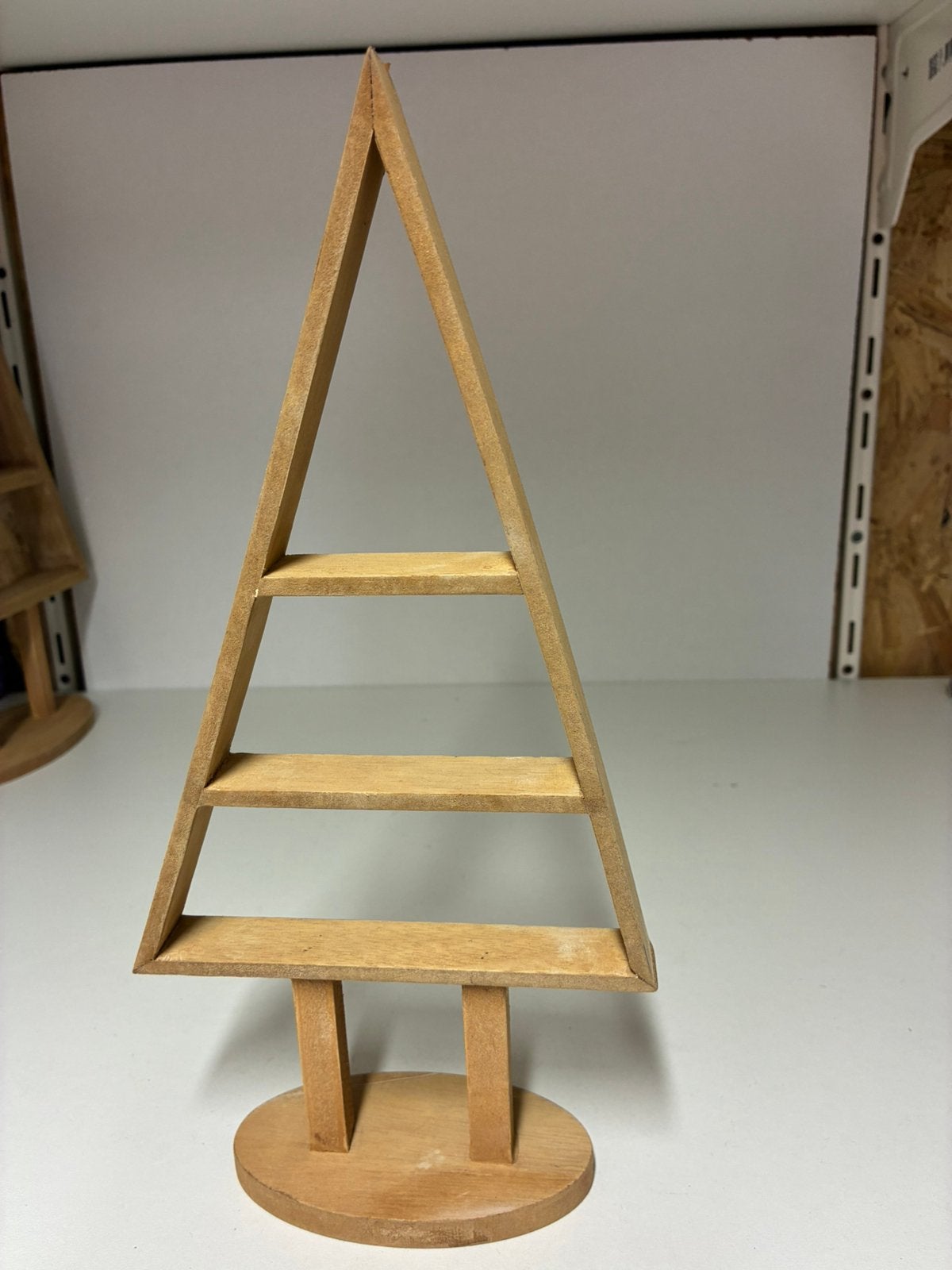 Houten Decoratie Kerstboom op Ovalen Voet 30 cm, Ophalen of Verzenden, Zo goed als nieuw