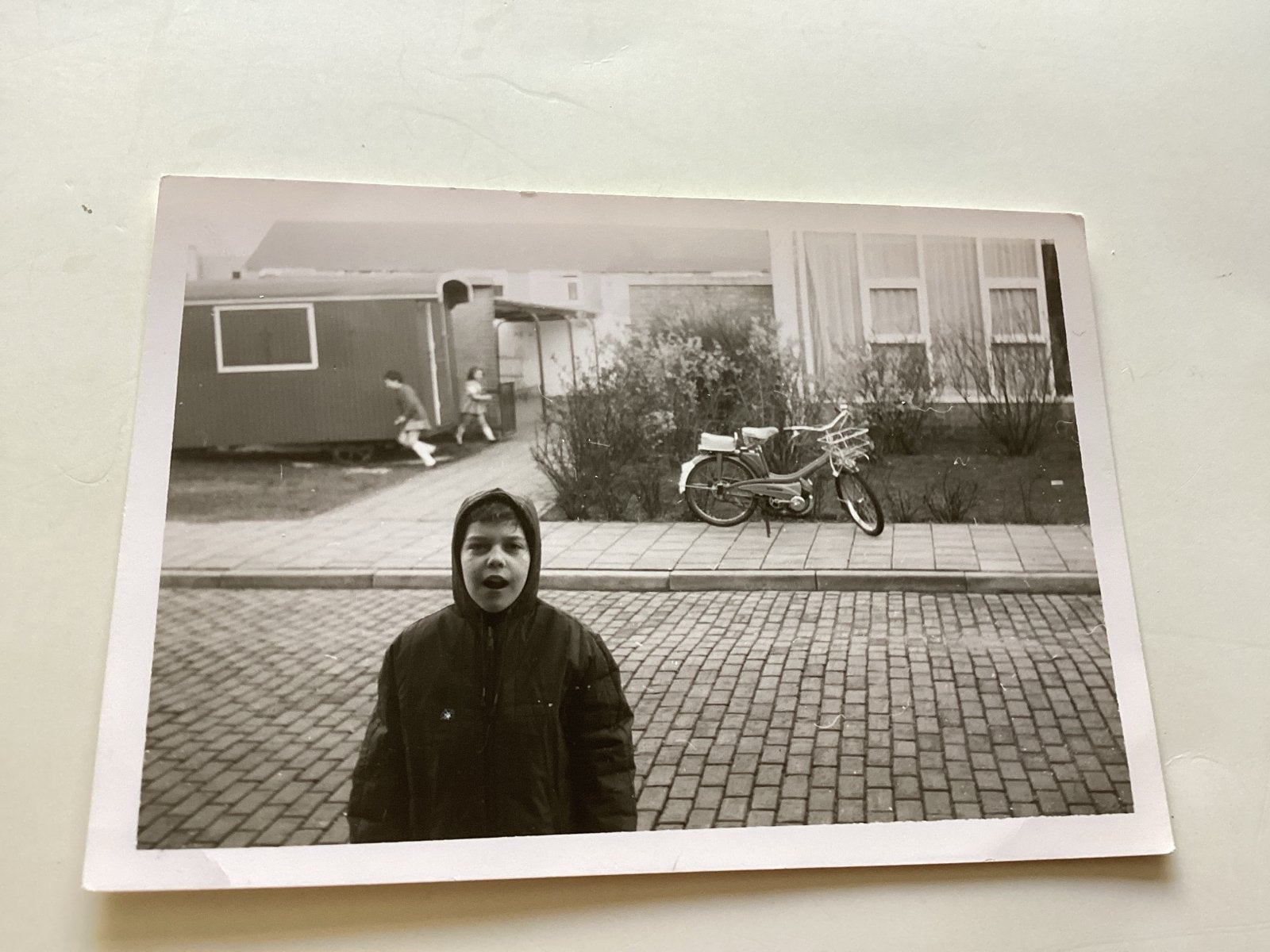 brommer en kind foto van 7x10 cm, Ophalen of Verzenden, Gebruikt, Overige typen, Overige merken