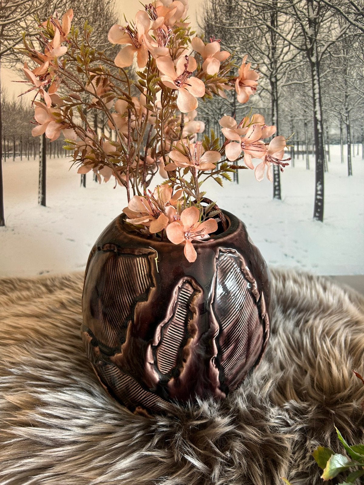 Leuke bloempot mmooie hetdst kleur van intratuin, Rond, Ophalen of Verzenden, Zo goed als nieuw, Aardewerk