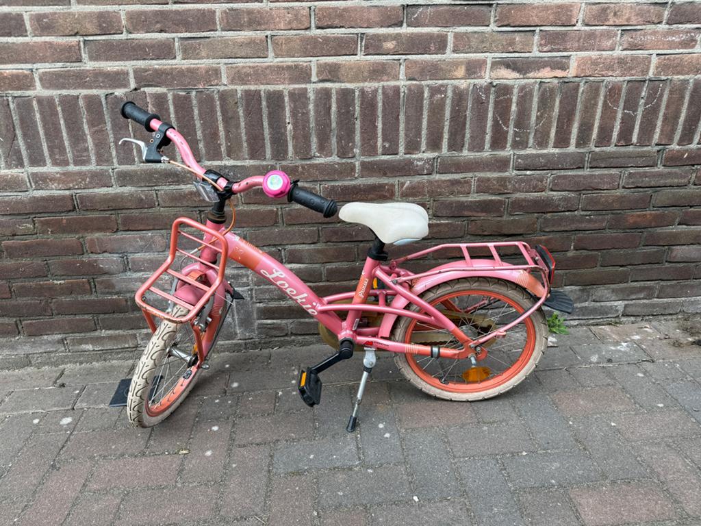 Leuke meidenfiets 16 inch, Ophalen, Terugtraprem, Gebruikt, Handrem