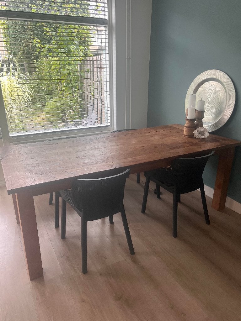 eettafel teak 6 persoons, Huis en Inrichting, Tafels | Eettafels, Ophalen, Gebruikt, Teakhout, 200 cm of meer