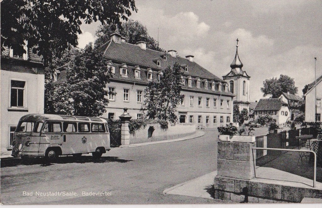 Duitsland, Bad Neustadt met auto, Tempo Matador Mikafa, Ophalen of Verzenden, 1940 tot 1960, Ongelopen, Duitsland