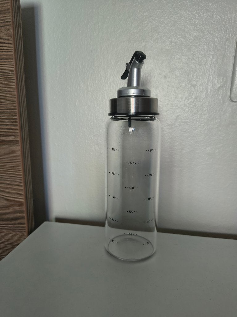 Glazen Oliefles, Ophalen of Verzenden, Gebruikt, Glas