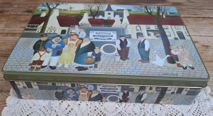 Vintage Jules Destrooper koekjes blik uit België, Verzamelen, Ophalen of Verzenden, Gebruikt, Koek(jes), Overige merken