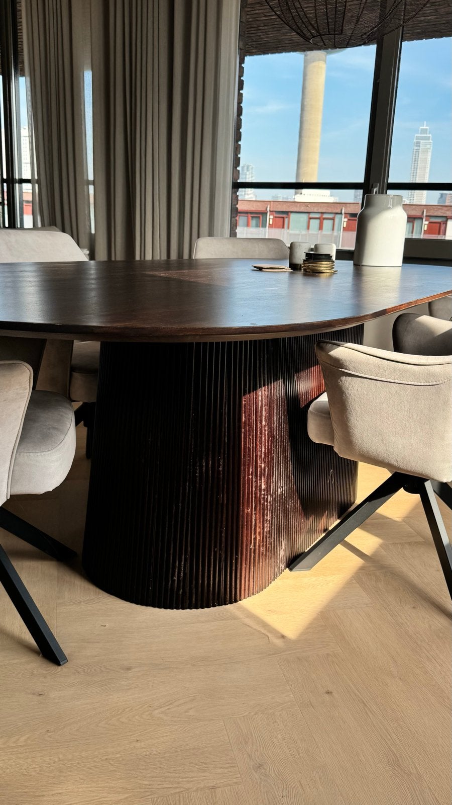 Ovale eettafel 100x240 cm - Zo goed als nieuw, Ophalen, 100 tot 150 cm, 200 cm of meer, Zo goed als nieuw