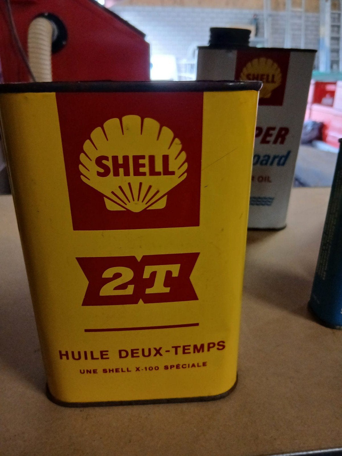 Vintage Shell 2T Blik - Huile Deux-Temps, Ophalen of Verzenden, Gebruikt, Verpakking