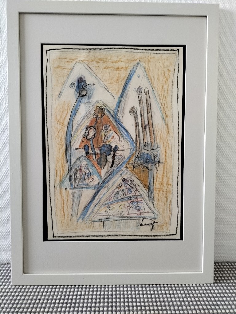 Jaques Doucet Cobra., Antiek en Kunst, Ophalen, Papier/karton, Gesigneerd, Pastel