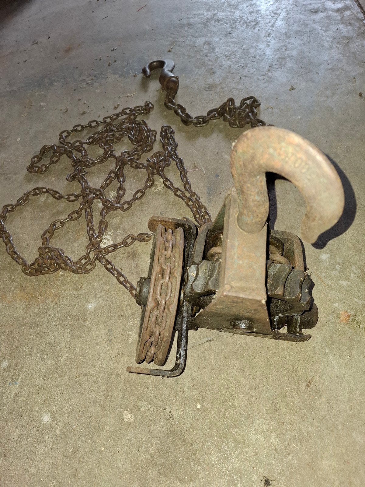 Oude kettingtakel met haak - Handmatige takel, Doe-het-zelf en Verbouw, Ophalen