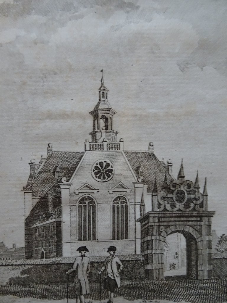 Gravure Nieuwe of Noorderkerk in Groningen door Tirion 1790, Antiek en Kunst, Ophalen of Verzenden, Architectuur, Gravure, Origineel