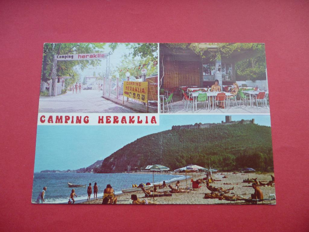 ansichtkaart Camping Heraklia Griekenland, Ophalen of Verzenden, 1980 tot heden, Gelopen, Overig Europa