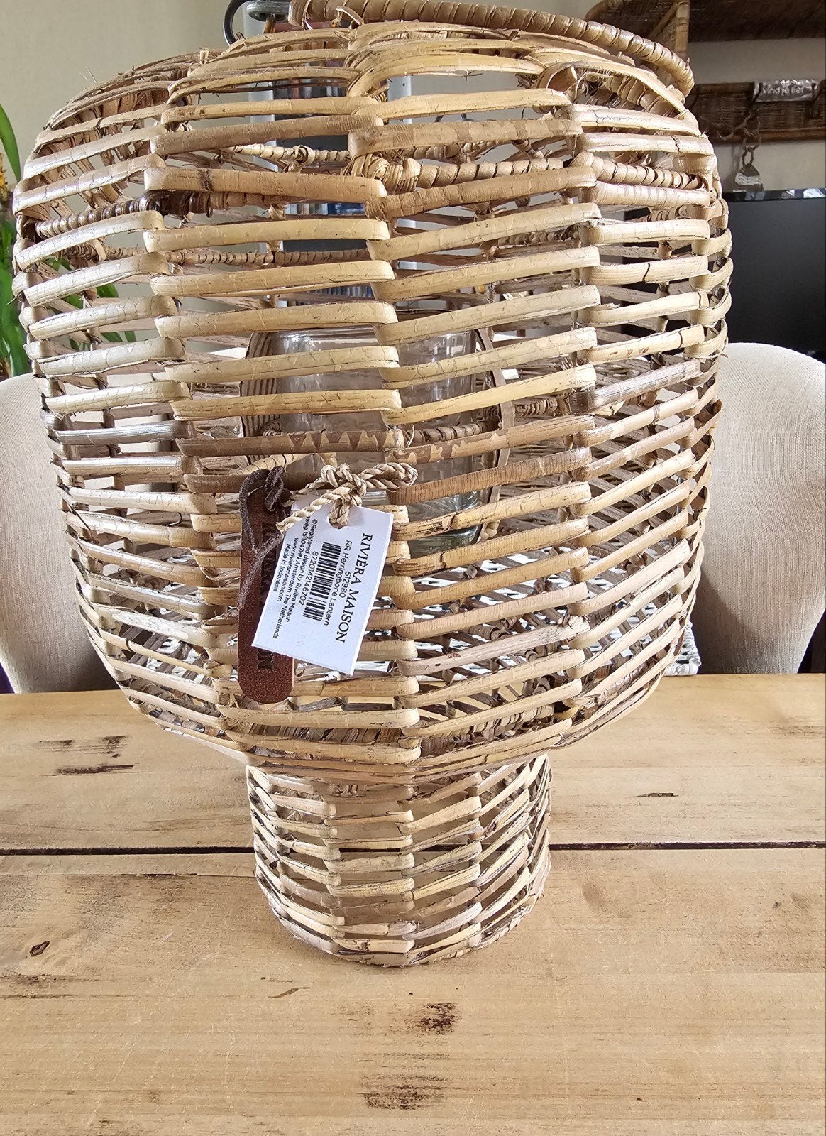 RIVIERA MAISON; MOOI NIEUW RATTAN LANTAARN € 17,50, Ophalen, Nieuw, Rond, Riet