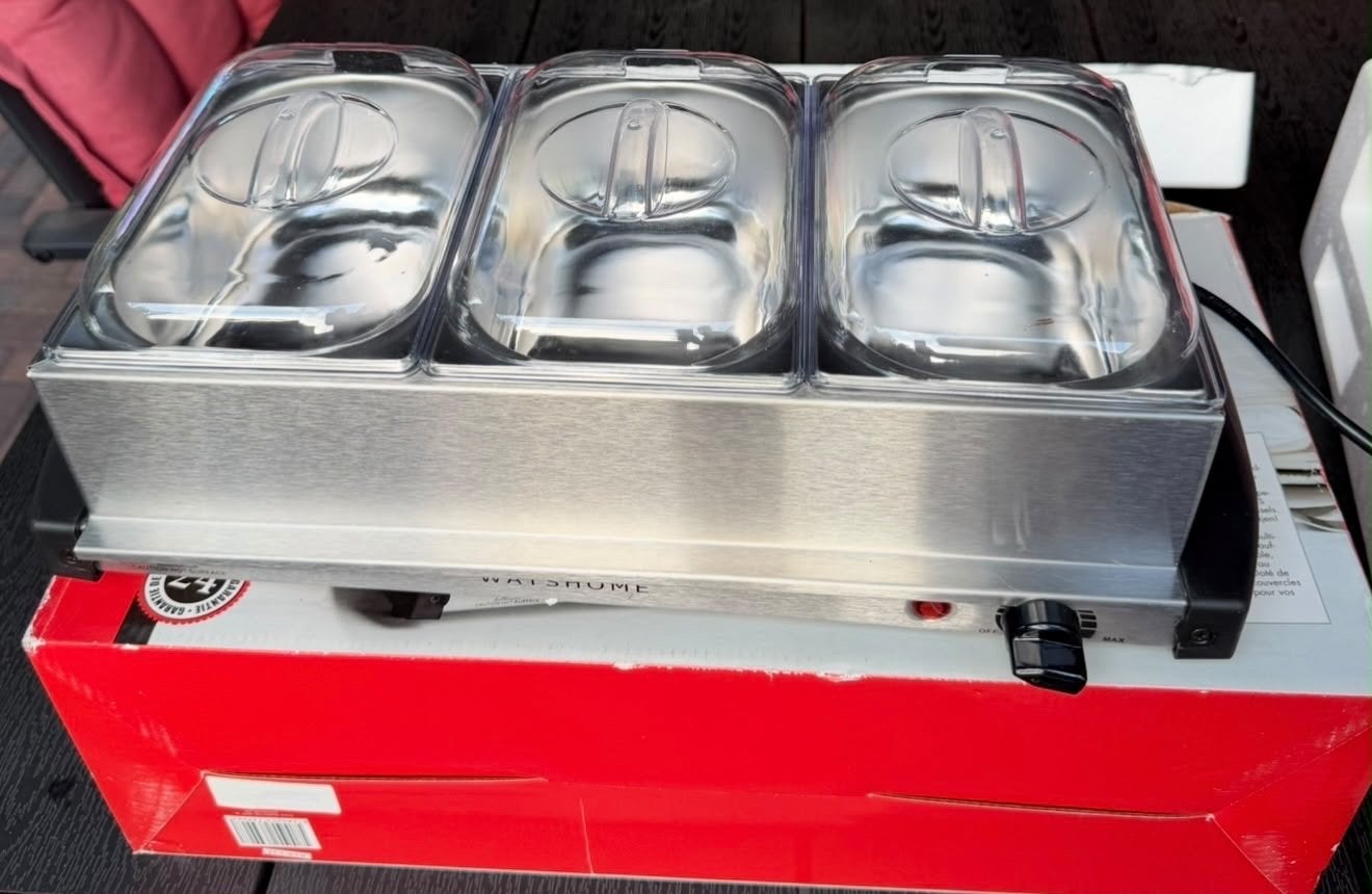 WatsHome Buffetwarmer / Chafing Dish - 3 Bakken, Ophalen, Nieuw