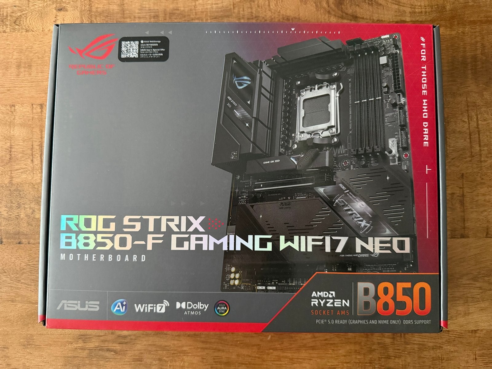 ASUS ROG STRIX B850-F GAMING WIFI17 NEO Moederbord, Computers en Software, Ophalen, Nieuw, AMD, DDR5