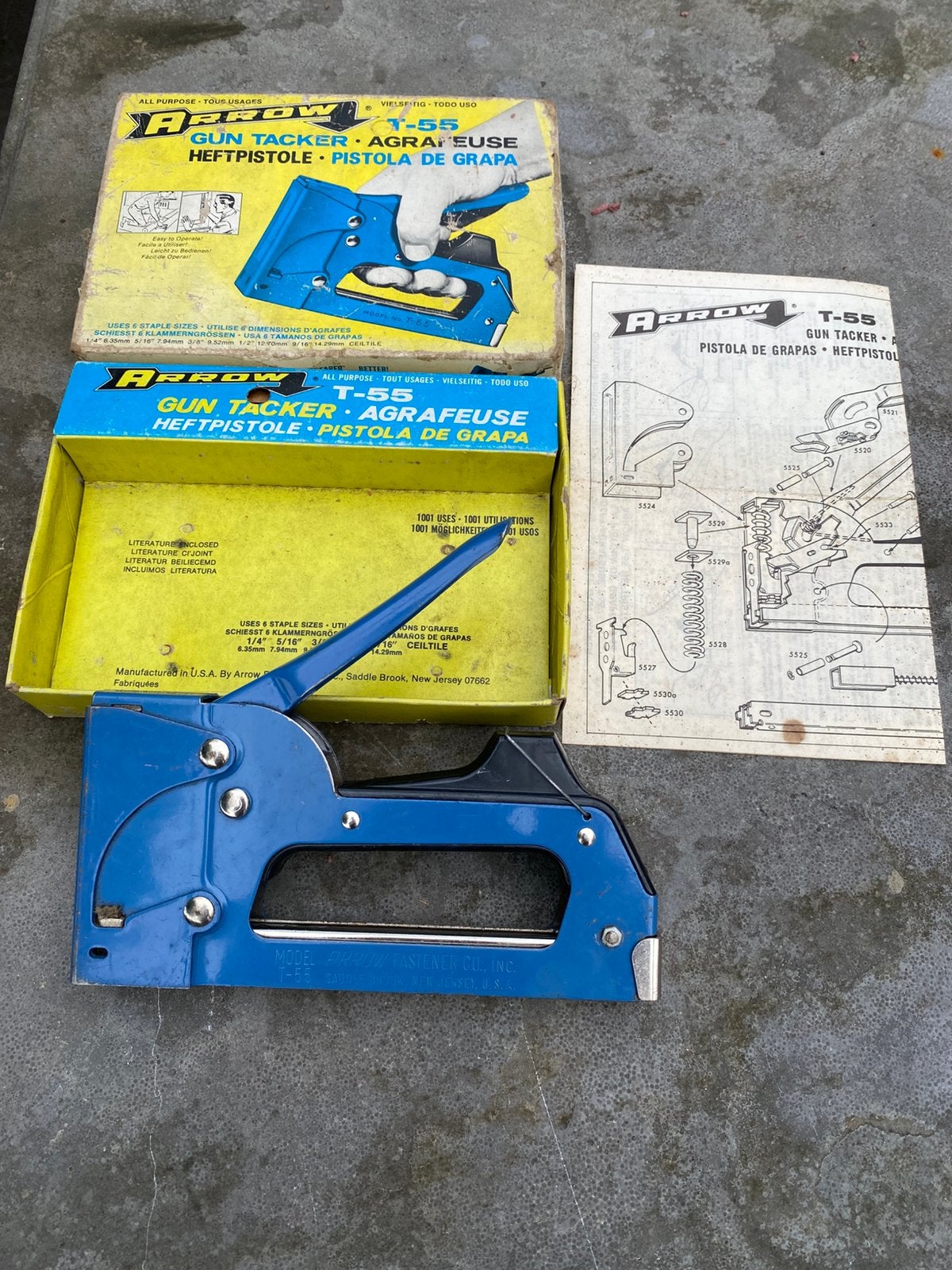 Arrow T-55 gun tacker, Ophalen of Verzenden, Gebruikt, Tacker/nietmachine