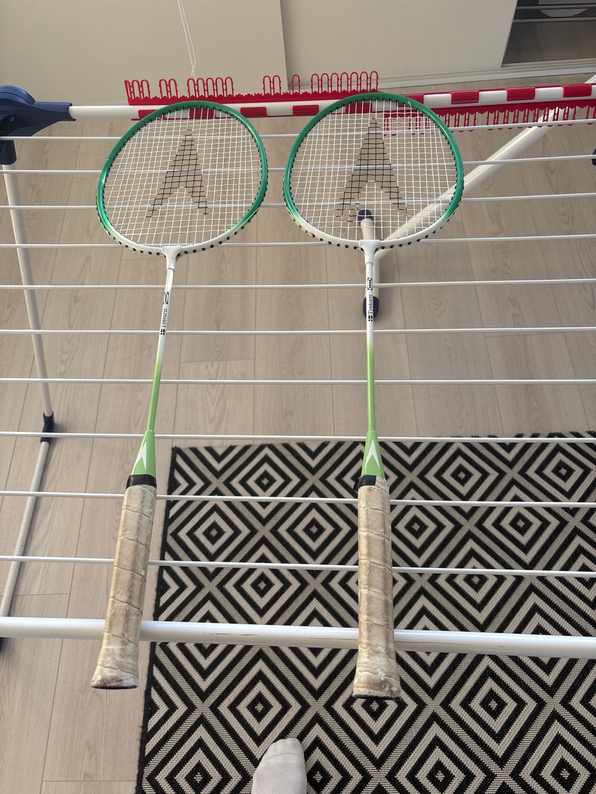 Twee Tretorn badminton rackets in goede conditie, Ophalen of Verzenden, Gebruikt, Racket(s)