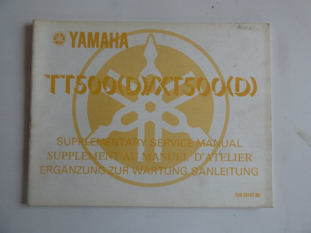YAMAHA TT500 (D) / XT500 (D) SERVICE HANDLEIDING, Ophalen of Verzenden, Yamaha