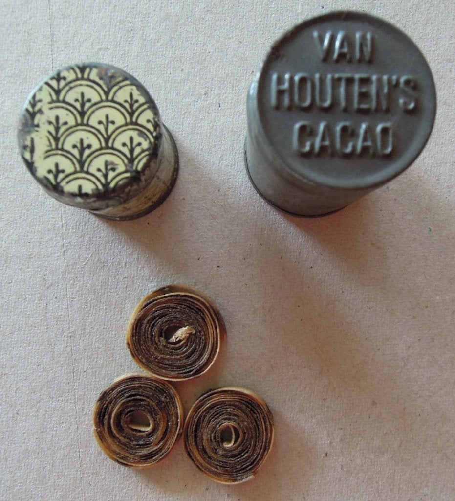 Oud van Houten cacao blikje, Verzamelen, Blikken, Ophalen of Verzenden, Gebruikt, Overige, Overige merken