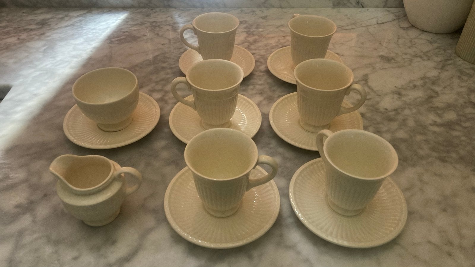 Wedgwood Edme koffiekopjes, schotels, melkkan, suikerpotje, Antiek en Kunst, Ophalen of Verzenden