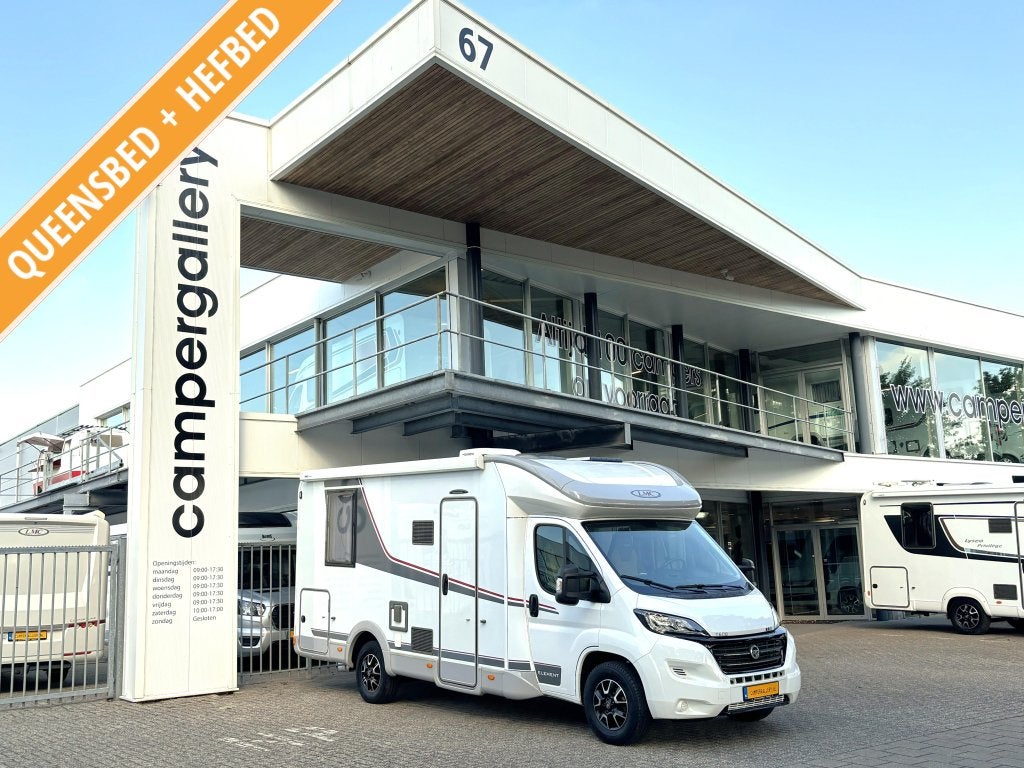 LMC Element T 608 QUEENSBED + HEFBED LUCHTVERING 168PK EURO6, Caravans en Kamperen, Fiat, Bedrijf, 6 tot 7 meter, Handgeschakeld