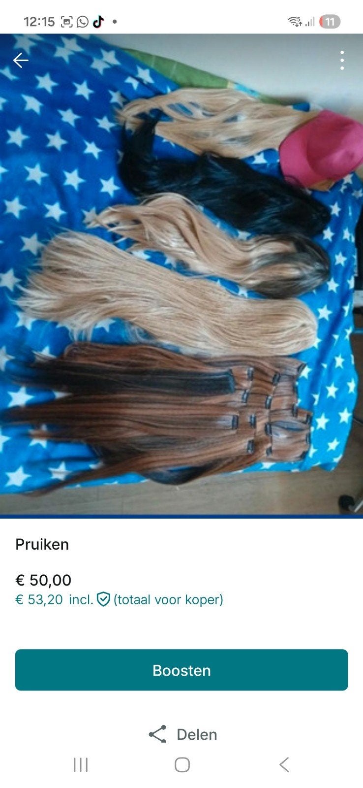 Pruiken, Ophalen of Verzenden, Pruik of Haarverlenging