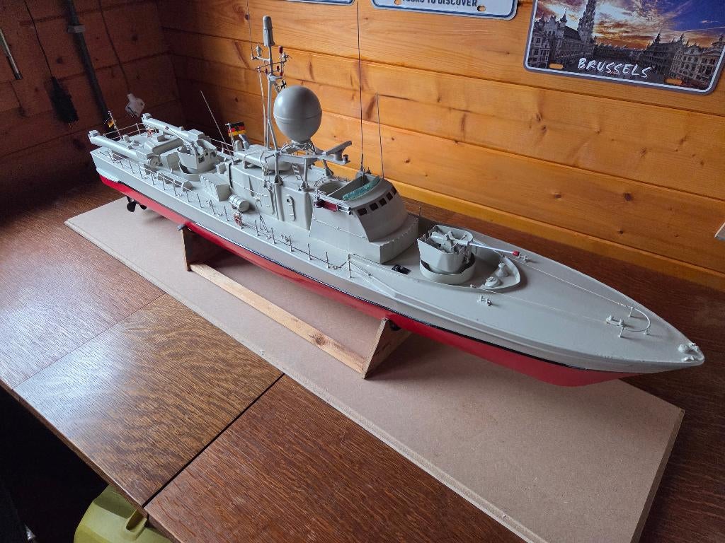 Graupner Wiesel Schnellboot ZOBEL-Klasse + Modul multi plex, Ophalen, Gebruikt, 1:32 tot 1:50