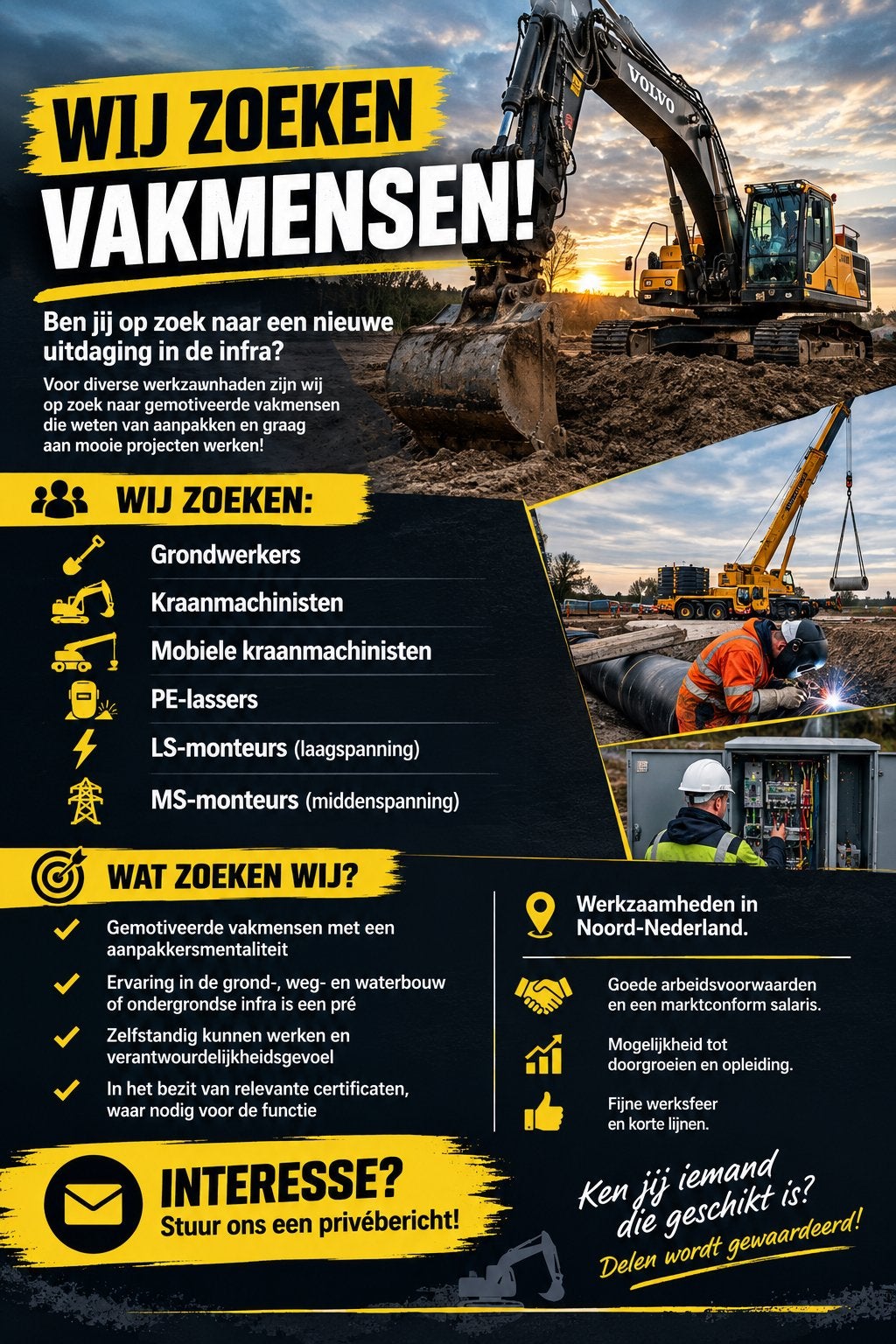 🚧 WIJ ZOEKEN VAKMENSEN! 🚧, 33 - 40 uur, LBO / VMBO, Starter, Vast contract