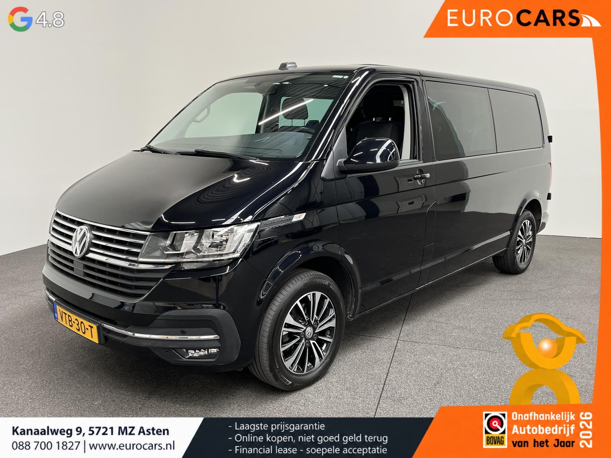 Volkswagen Transporter 2.0 TDI L2H1 Dubbele Cabine Highline, Stof, Gebruikt, 4 cilinders, 150 pk