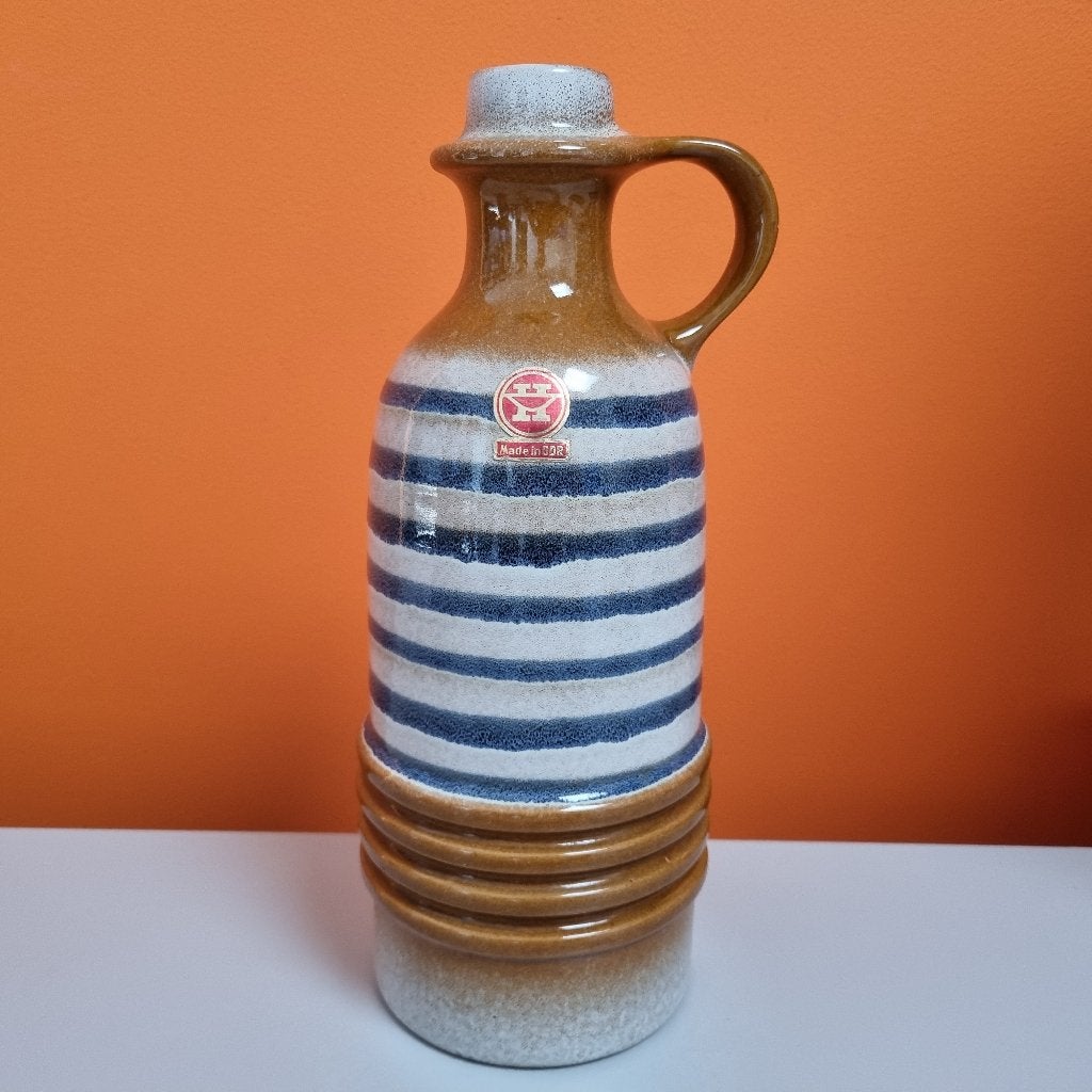 retro vintage vaas VEB Haldensleben Germany 70s, Huis en Inrichting, Zo goed als nieuw, Handgemaakt, Steen/keramiek, Meerkleurig