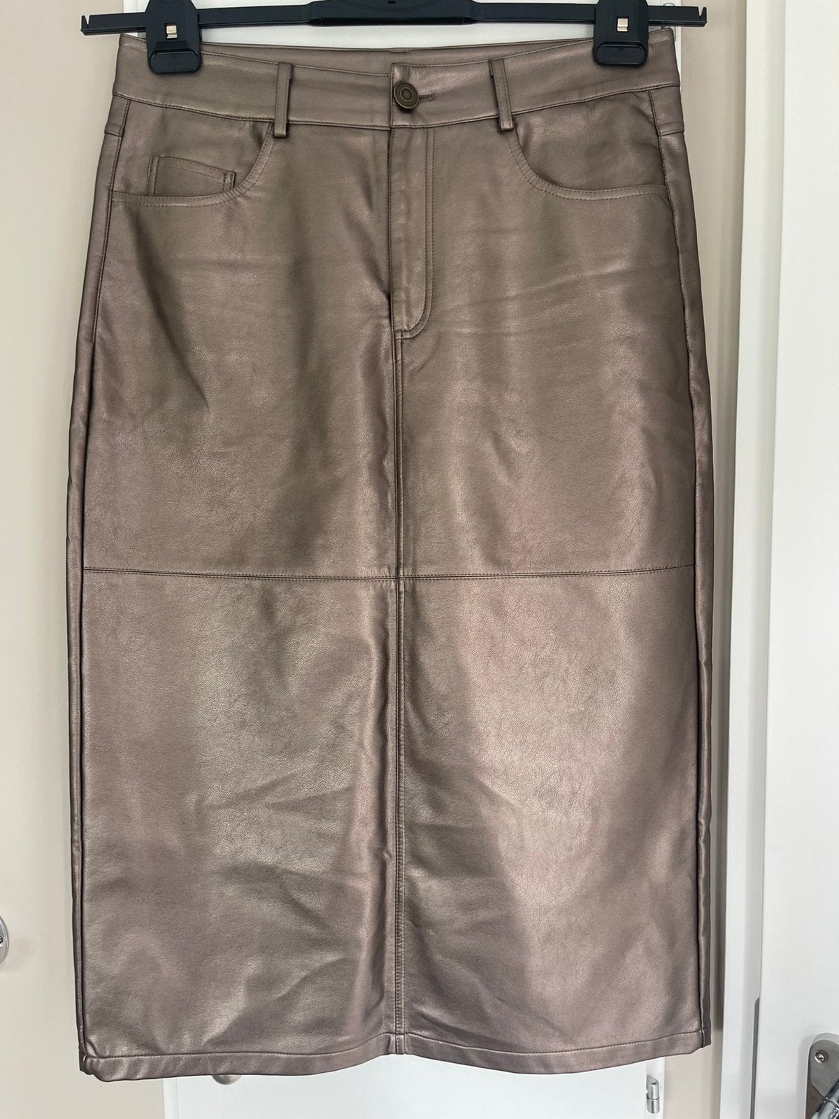 C&S the label imitatie leren stretch rok maat M, Maat 38/40 (M), Ophalen of Verzenden, Zo goed als nieuw, Zilver