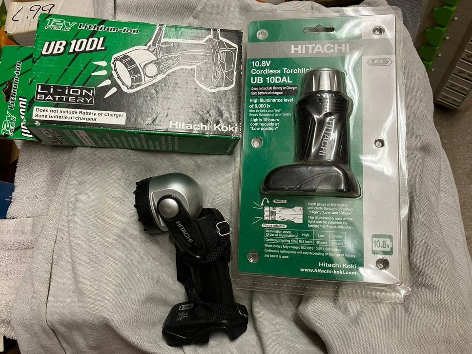 Hitachi Koki accu lamp+torch, Ophalen of Verzenden, Zo goed als nieuw, Boormachine