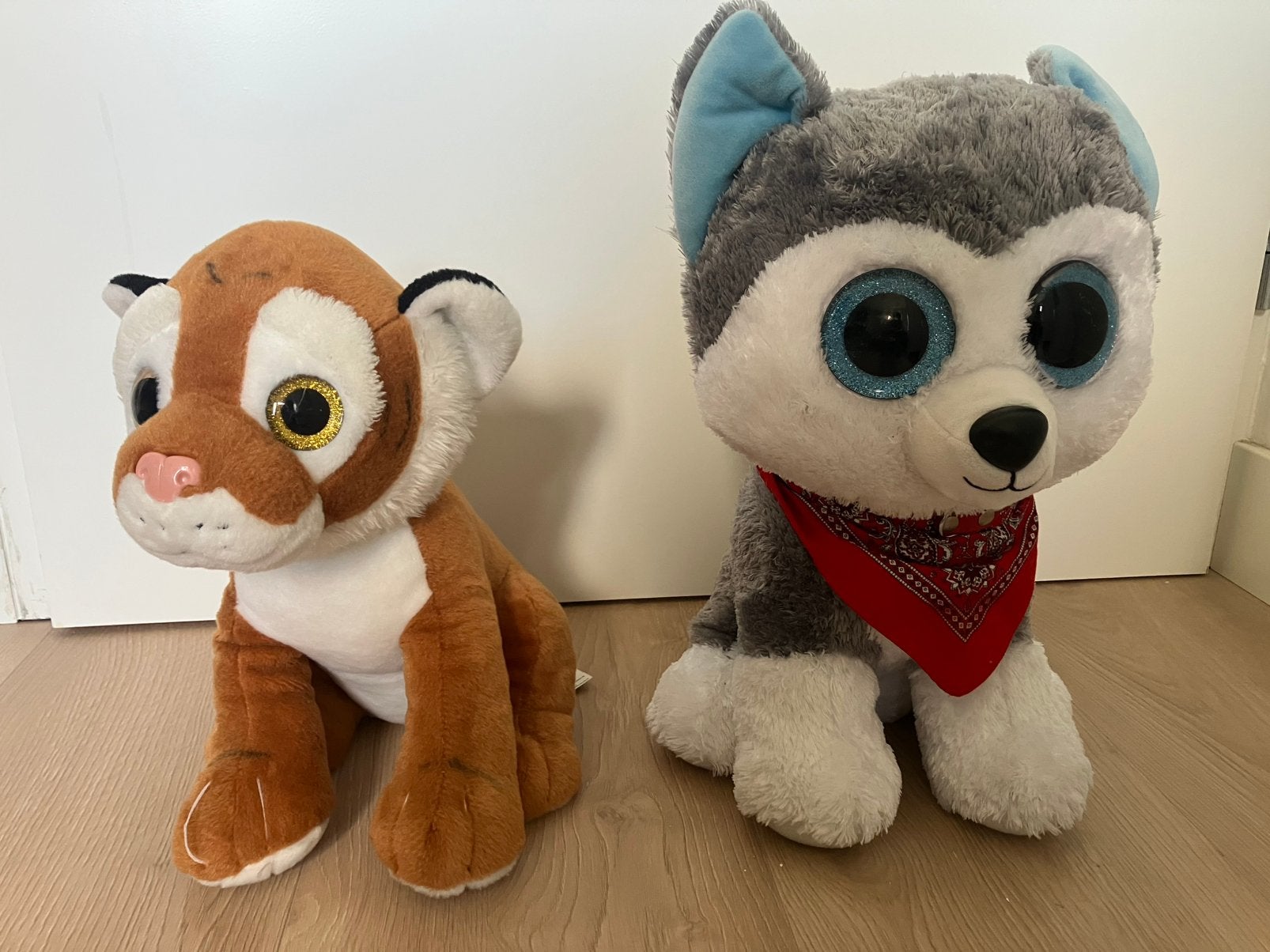 Grote tijger en husky knuffel, Ophalen of Verzenden, Zo goed als nieuw, Overige typen