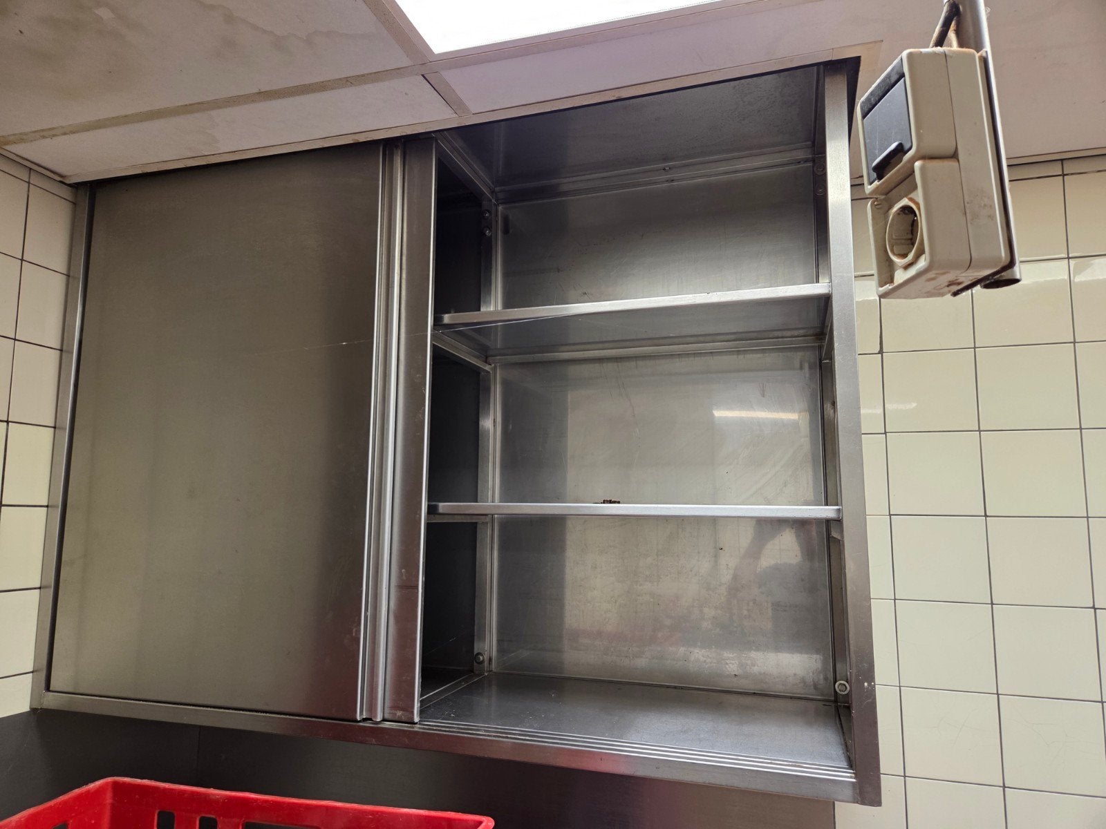 RVS wandkast met schuifdeuren, Ophalen of Verzenden, Gebruikt