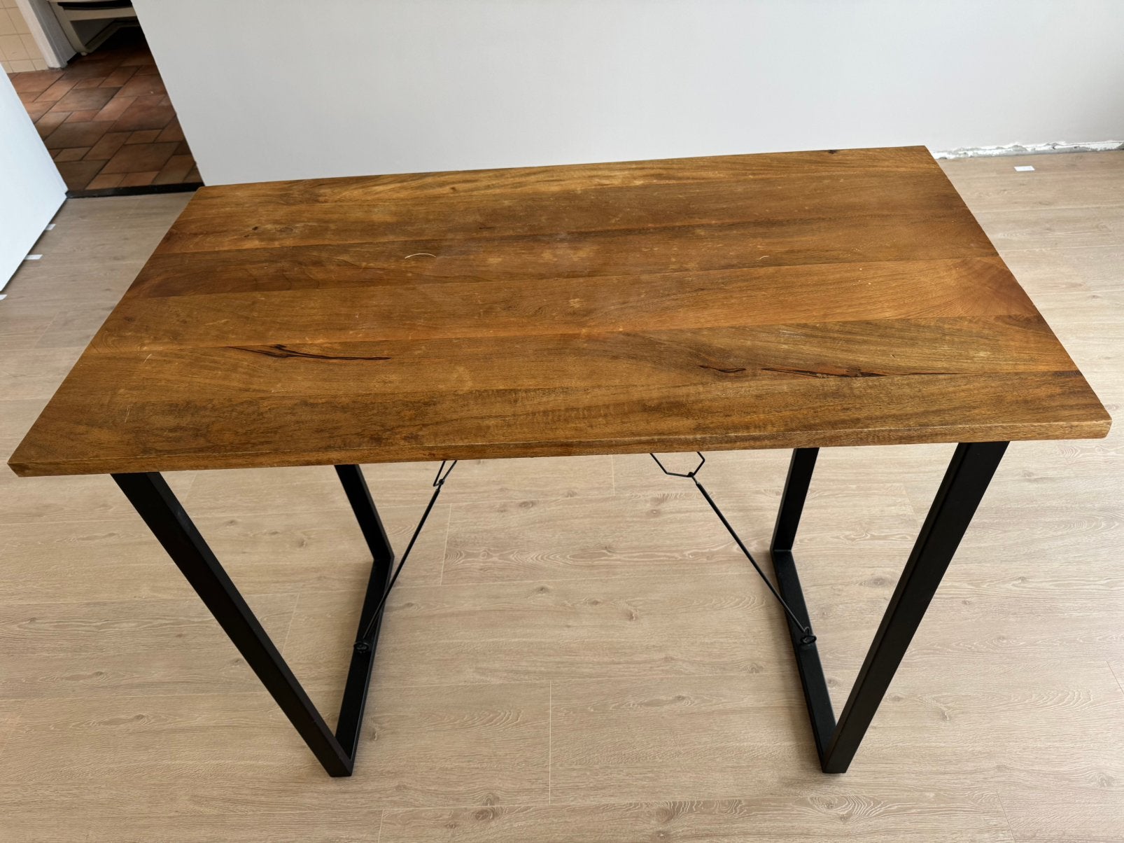 Bartafel van Mangohout 130x70x110cm + bijpassende barkrukken, Ophalen, 100 tot 150 cm, 50 tot 100 cm, Zo goed als nieuw