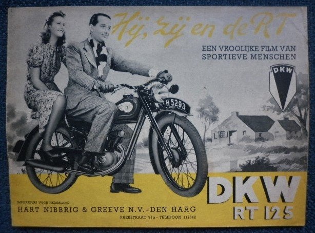 DKW RT125 brochure vooroorlogs motor (dkw11z), Motoren, Verzenden, Overige merken