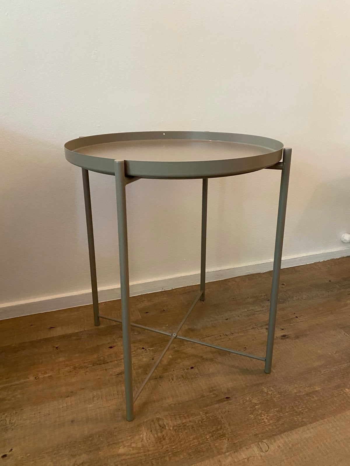 IKEA Glandom bijzettafel/ salontafel - Grijs/blauw, Minder dan 55 cm, Metaal of Aluminium, Rond, Zo goed als nieuw
