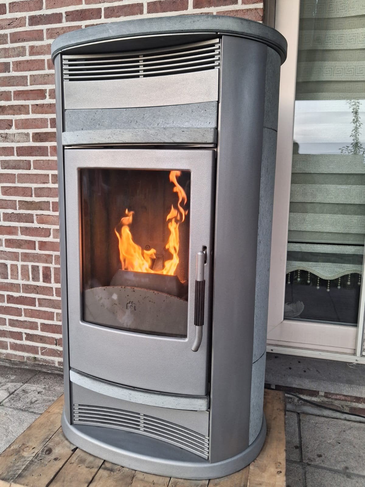 Pelletkachel Edilkamin Polaris 12 kw met Kanalisatie, Huis en Inrichting, Kachels, Overige brandstoffen, Ophalen of Verzenden