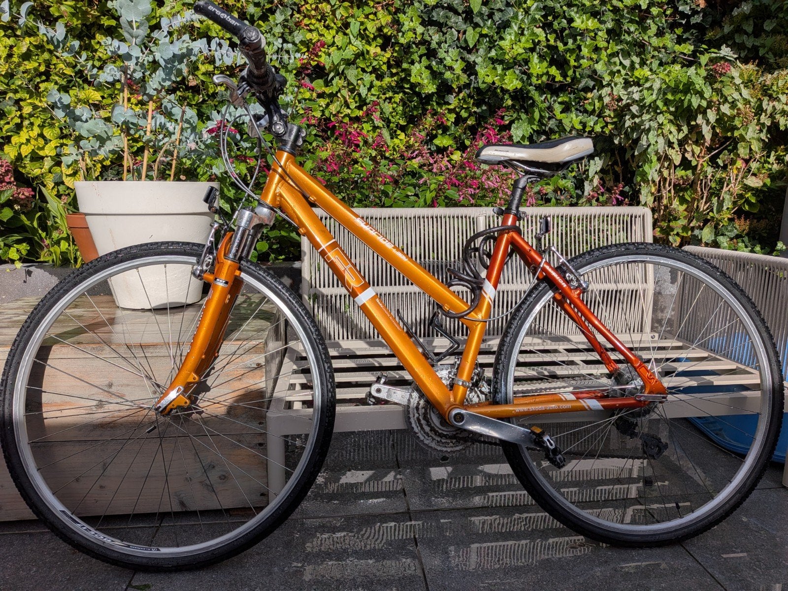 Oranje Author Funride fiets -  21 versnellinge hybride, 28 inch, Velgrem, Meer dan 20 versnellingen, Ophalen
