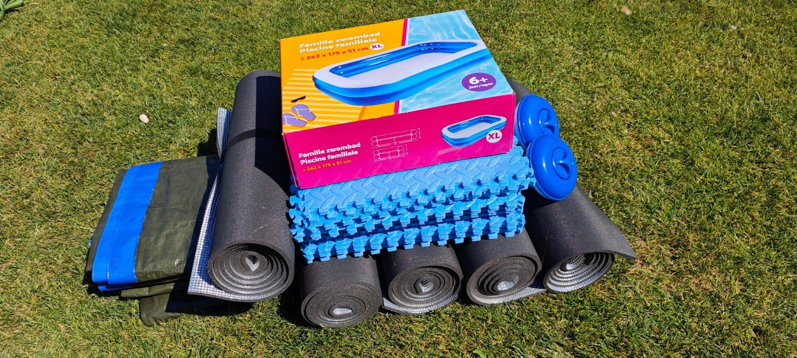Familie zwembad opblaasbaar compleet 1x gebruikt, Tuin en Terras, Zwembaden, Ophalen, Minder dan 80 cm, Opblaaszwembad, 200 tot 400 cm